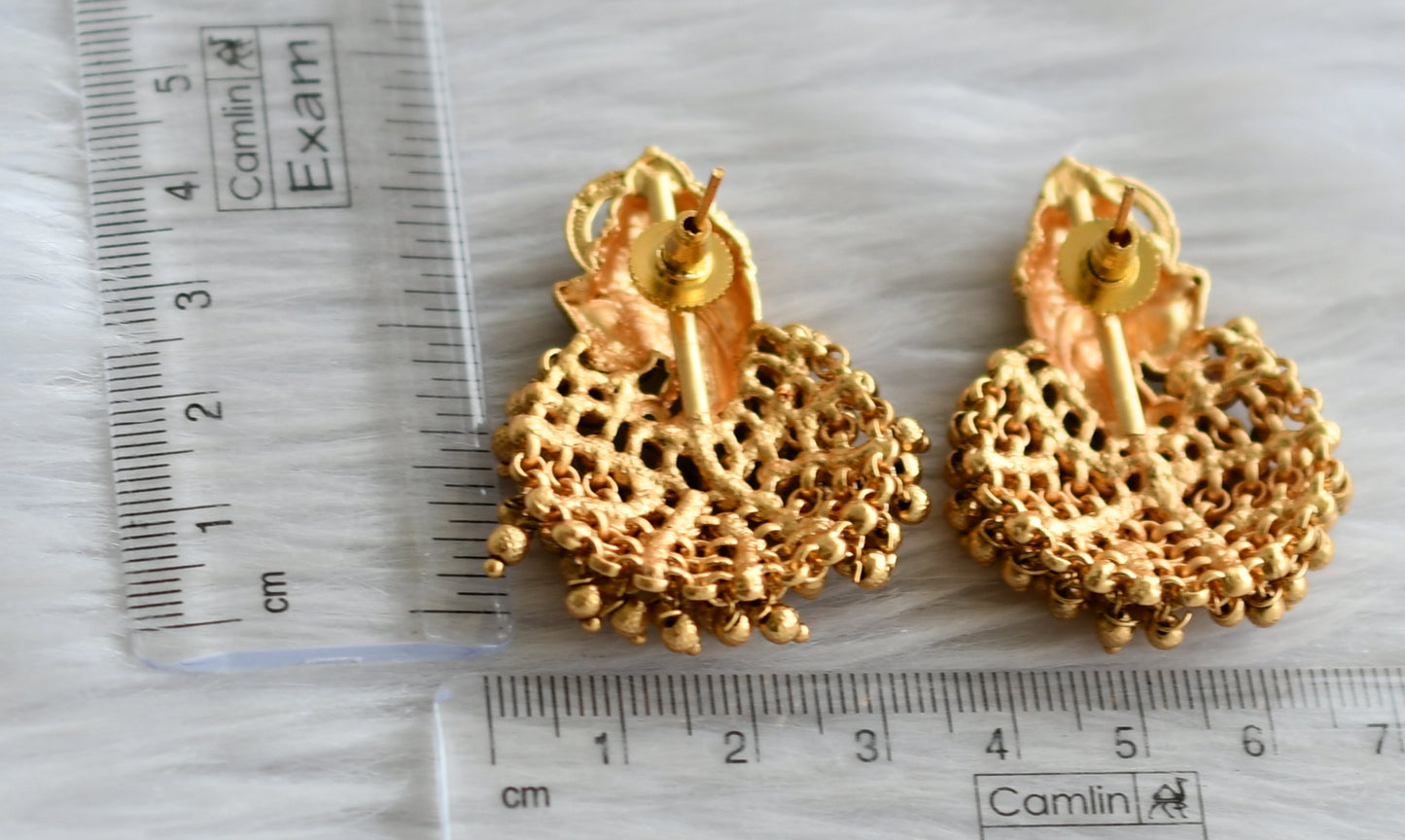 Matte finish kemp cluster ganesha big earrings dj-44398