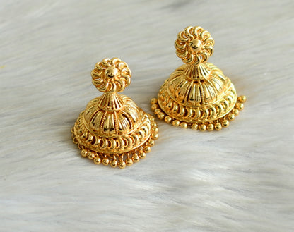 Gold tone kerala style jhumkka dj-42909