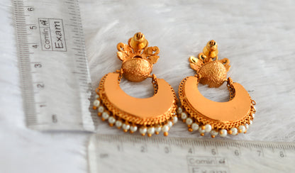 Matte finish pearl flower bali earrings dj-47813