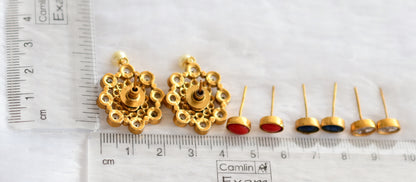Matte finish flower color changeable earrings dj-46234