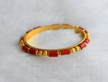 Gold tone coral bead bangles(2.6) dj-46210