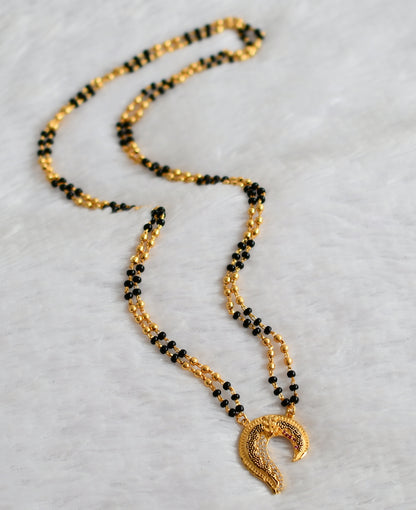 Gold tone 24 inches karimani chain with ruby-white stone pendant dj-49735
