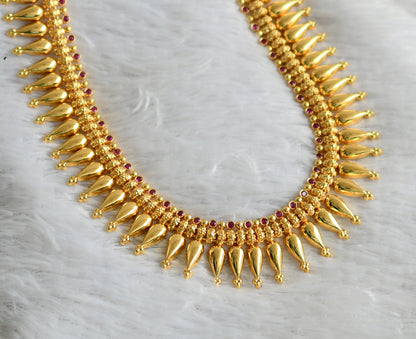 Gold look alike ad pink stone mulla mottu haar dj-47797