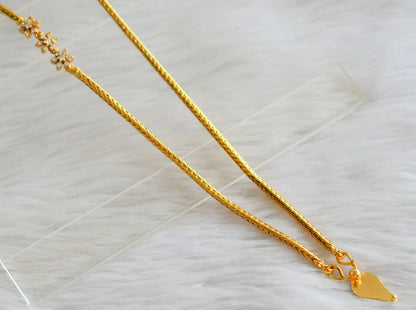 Gold tone 24 inches white flower mugappu with elakka thali pendant dj-44426