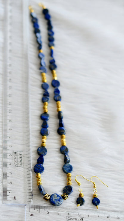 Antique blue beads hand made necklace set dj-44440