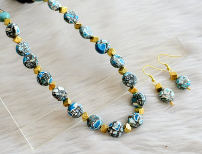 Antique black-blue beads hand made necklace set dj-44438