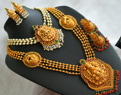 Matte finish kemp-green pearl lakshmi combo set dj-44464