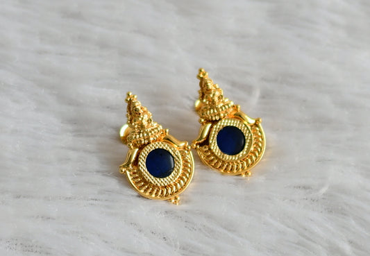 Gold tone kerala style round lakshmi earrings dj-47847