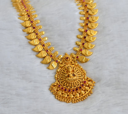 Gold tone kerala style kemp stone lakshmi mango haar dj-49765