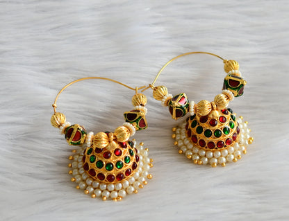 Gold Tone Kemp-green Hoop Jhumkka -dj04315