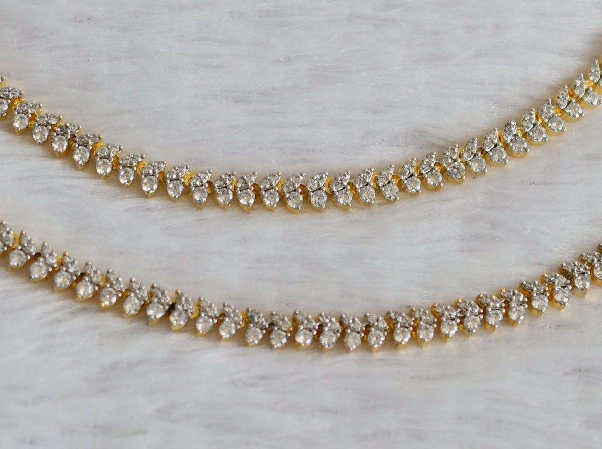 Whitestone Ear Chain Two tone cz white stone ear side chain dj-49796 – dreamjwell