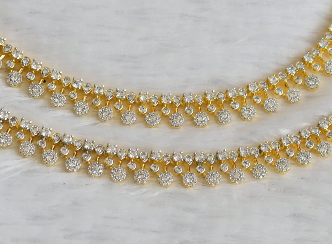Whitestone Ear Chain Two tone cz white stone ear side chain dj-49794 – dreamjwell