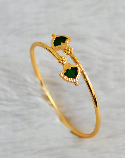 Gold Tone Green Palakka Kada/bangle DJ27564