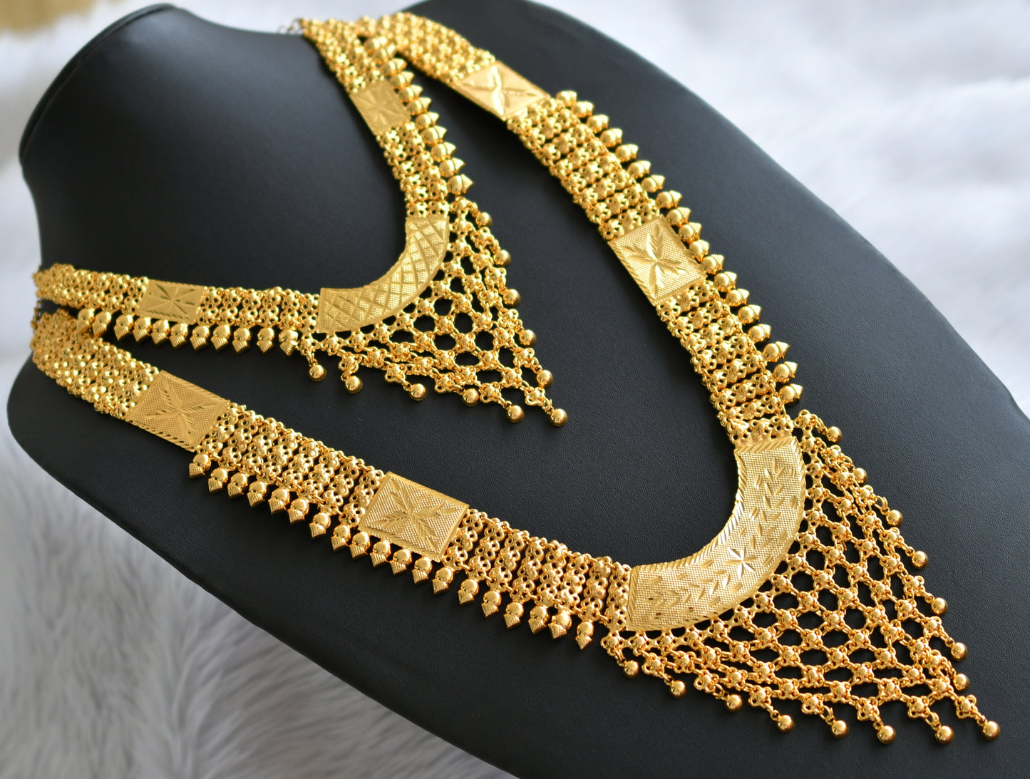 Gold tone kerala style combo haar set dj-44486