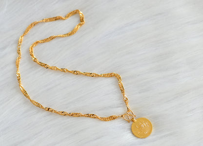 Gold tone Mecca pendant with 18 inches chain dj-42998