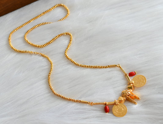 Gold tone South Indian style coral beaded mangalyam dj-43002