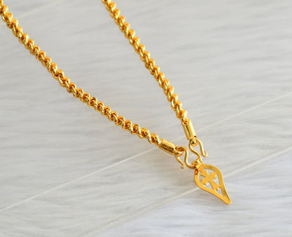 Gold tone Kerala style cross in elakka shape pendant with 24 inches chain dj-35052