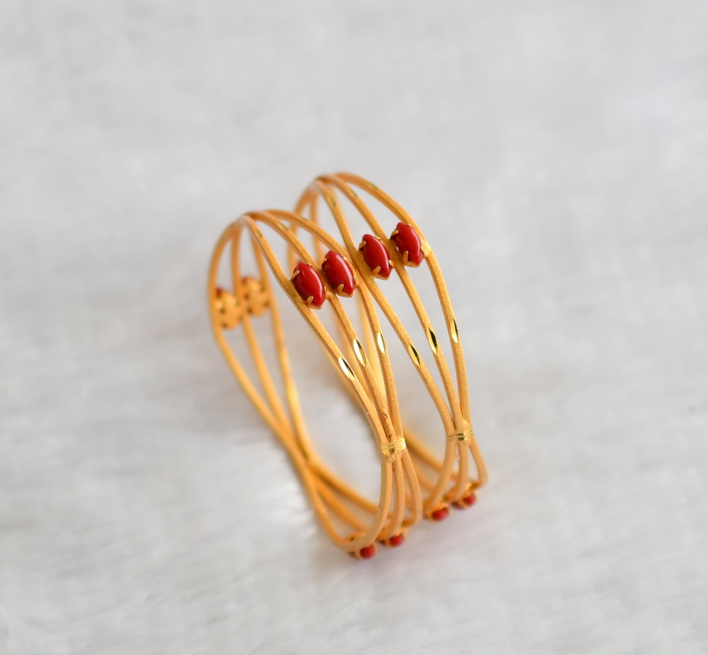 Matte gold tone coral bangles(2.2) dj-46297