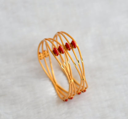 Matte gold tone coral bangles(2.2) dj-46297