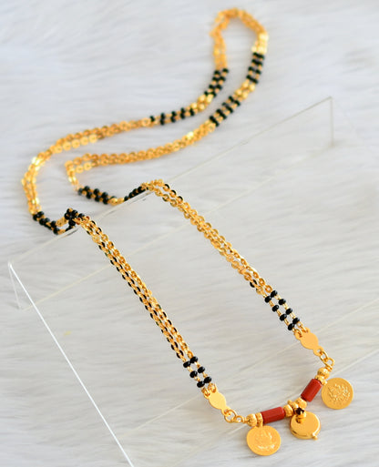 Gold tone coral -karimani lakshmi coin bottu mangalyam/mangalsutra dj-44509