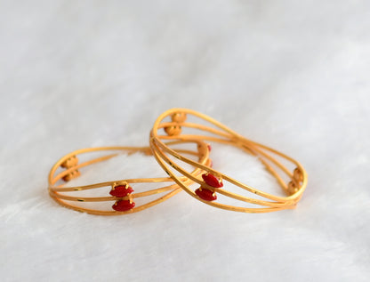 Matte gold tone coral bangles(2.2) dj-46297