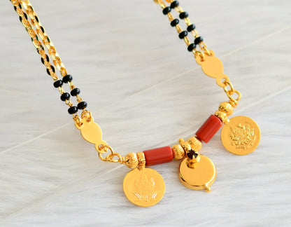 Gold tone coral -karimani lakshmi coin bottu mangalyam/mangalsutra dj-44509