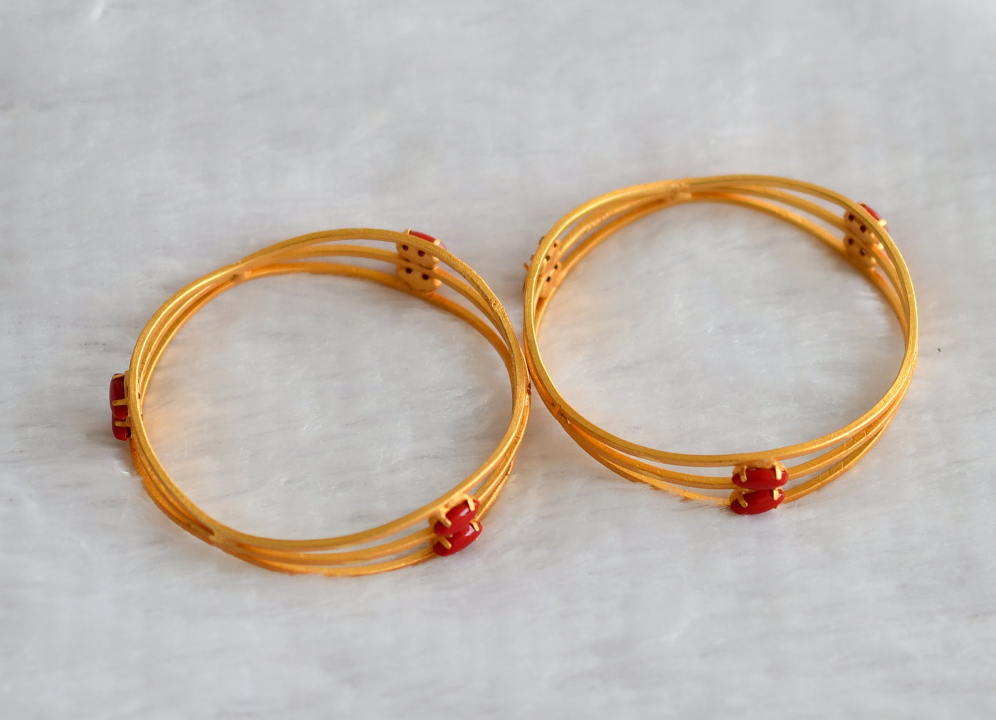 Matte gold tone coral bangles(2.2) dj-46297