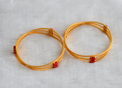 Matte gold tone coral bangles(2.2) dj-46297