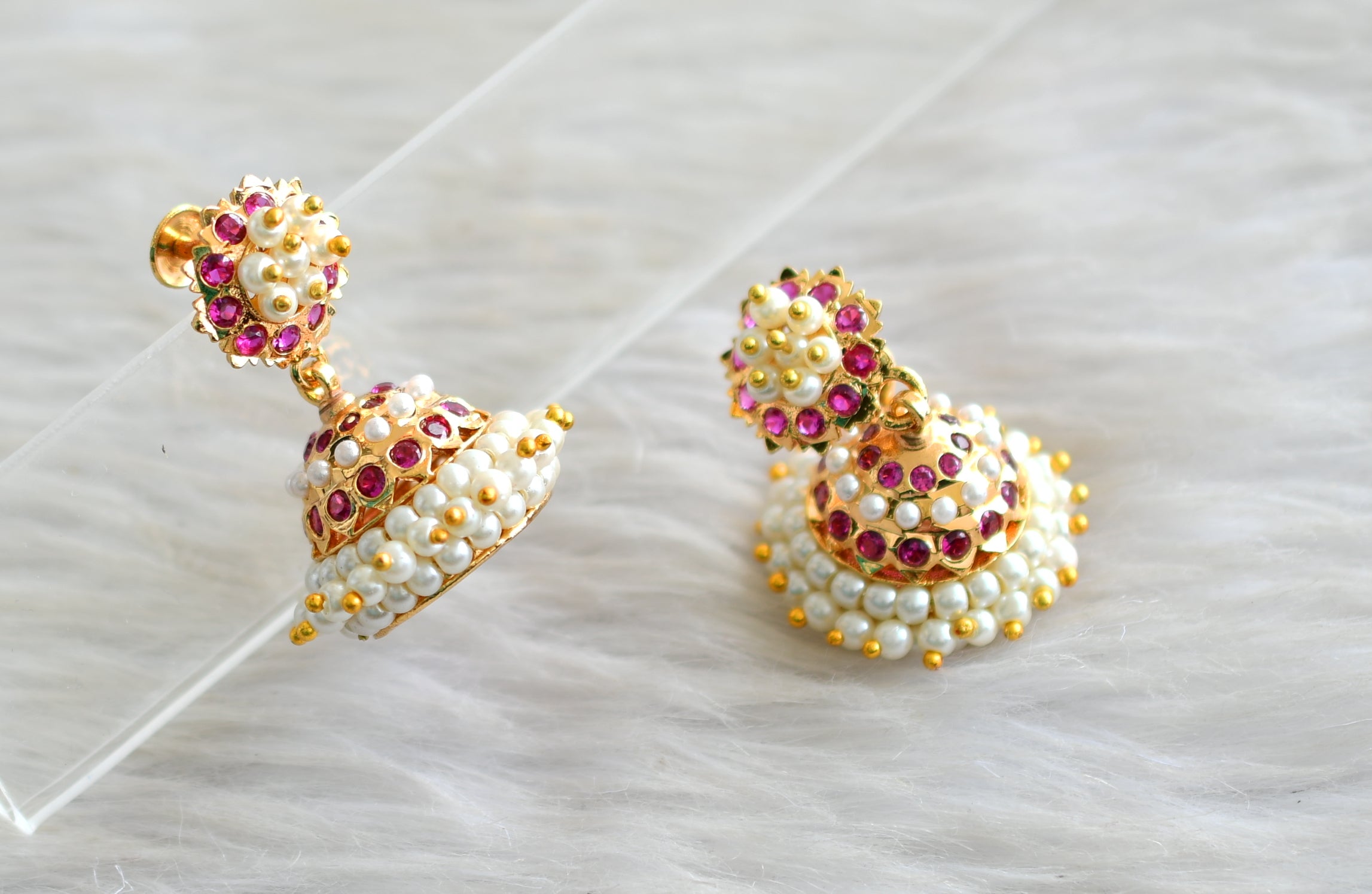 Pink Pearl Simulant Gold Tone Clip-On Earrings - OPW428A | JTV.com