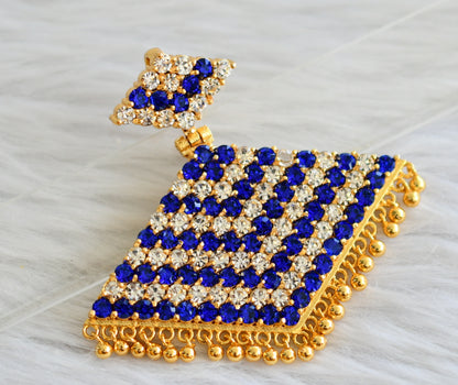 Gold tone kerala style blue-white stone pathakkam pendant dj-44518