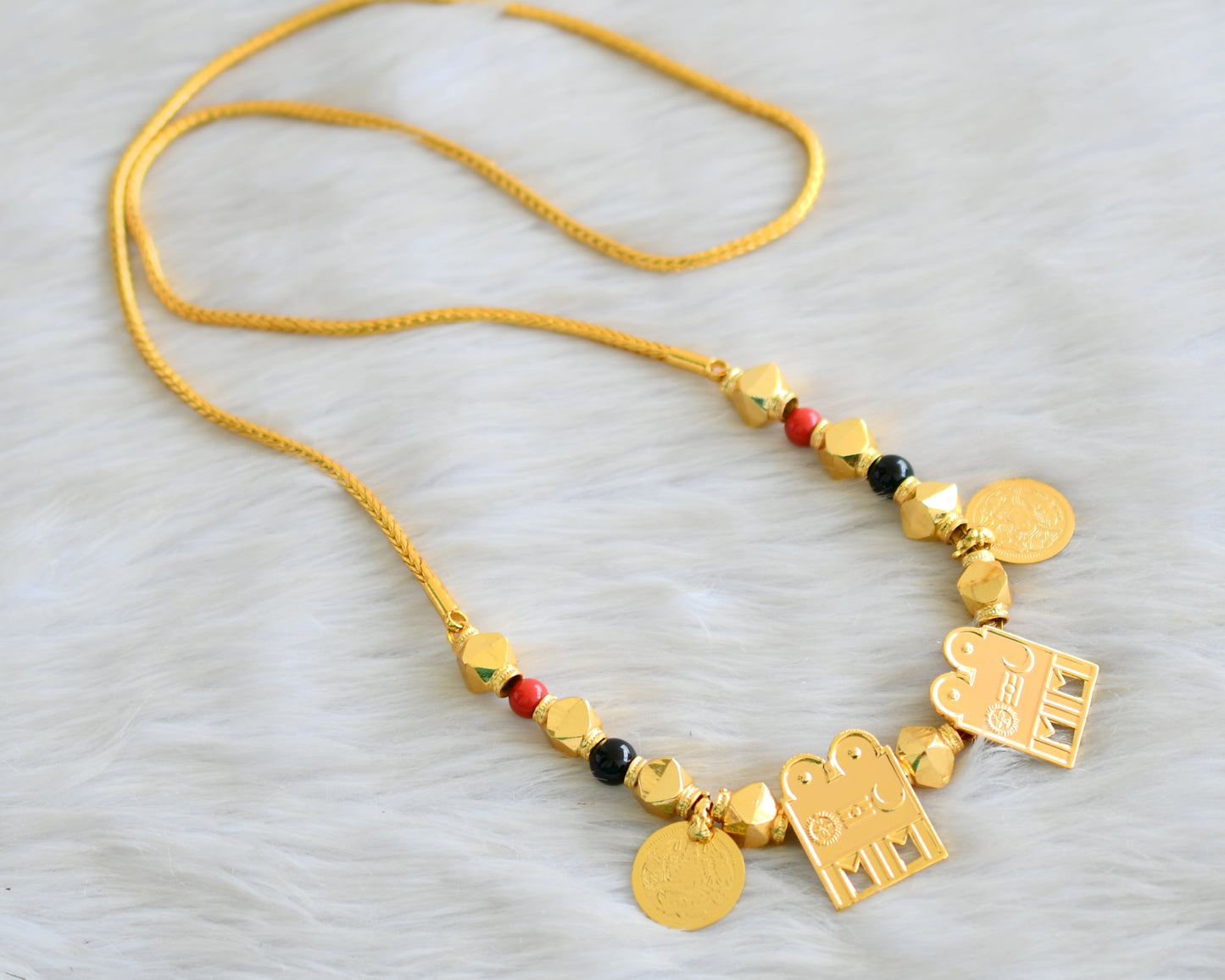 Gold tone South Indian style Sun-moon-Shiva mangalyam dj-43042