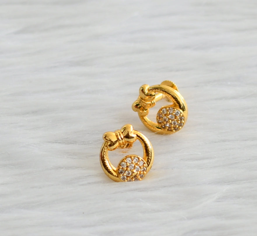 White stone round earrings Clearance