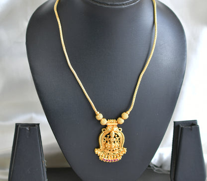 Gold tone Kerala style pink Lakshmi kodi necklace dj-43043