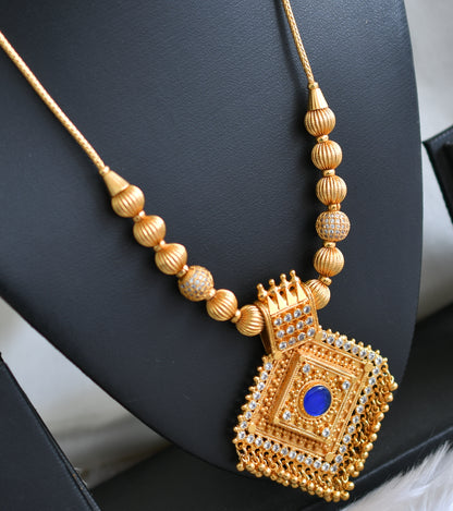 Gold tone Kerala style Blue stone kodi necklace dj-43050