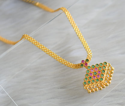 Gold tone green-pink pathakkam necklace dj-43056