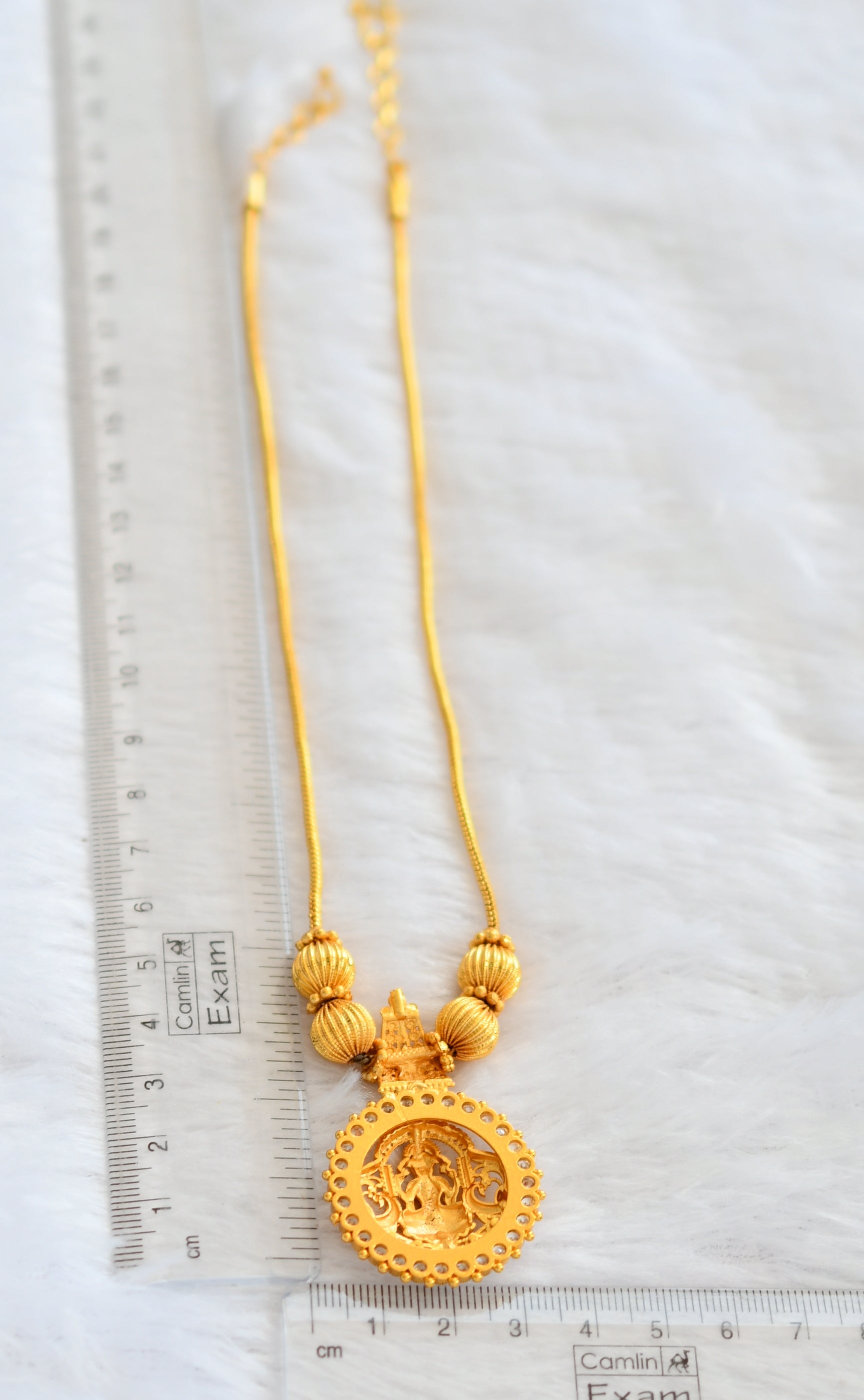 Gold tone cz white kerala style lakshmi peacock kodi necklace dj