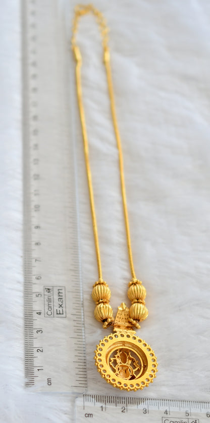 Gold tone cz white kerala style ganesha kodi necklace dj-46354