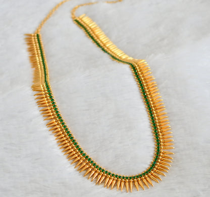 Gold tone emerald stone mulla mottu kerala style haar dj-49888