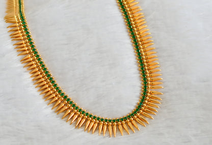 Gold tone emerald stone mulla mottu kerala style haar dj-49888