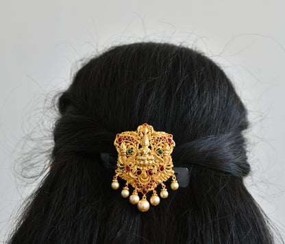 Divine Gold Plated Ruby-green Lakshmi Hair Jewel-dj09685