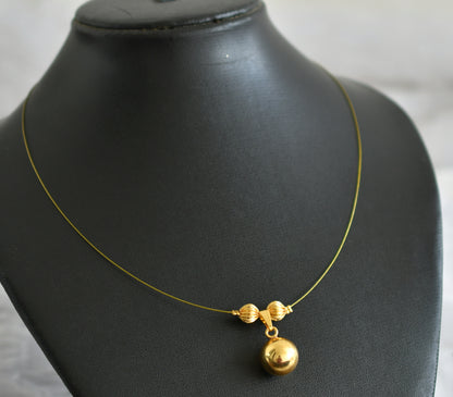 Gold tone ball pendant invisible necklace dj-47999