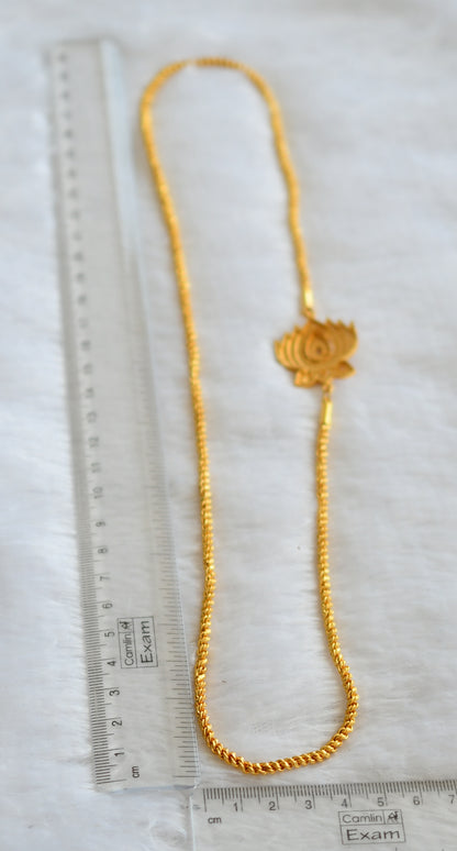 Gold tone cz white stone lotus rope chain mugappu chain dj-46385