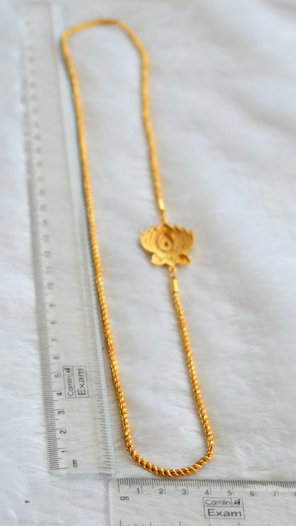 Gold tone ruby-white stone lotus rope chain mugappu chain dj-46384