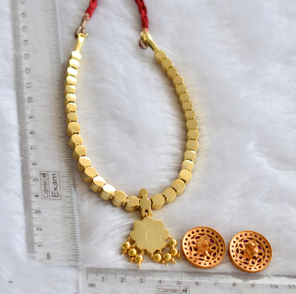 Gold tone semi precious kemp necklace set dj-46394