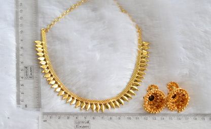 Gold tone kerala style ruby thali kootam necklace set dj-46399