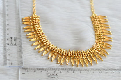 Gold tone pink stone kerala style necklace dj-44600