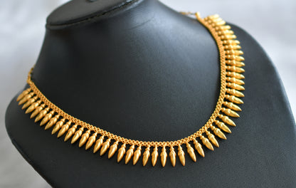 Matte gold tone pichi mottu kerala style necklace dj-44618