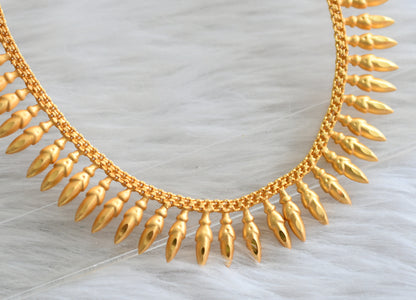 Matte gold tone pichi mottu kerala style necklace dj-44618