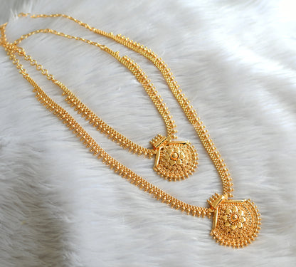 Gold tone flower necklace and haar combo set dj-31293