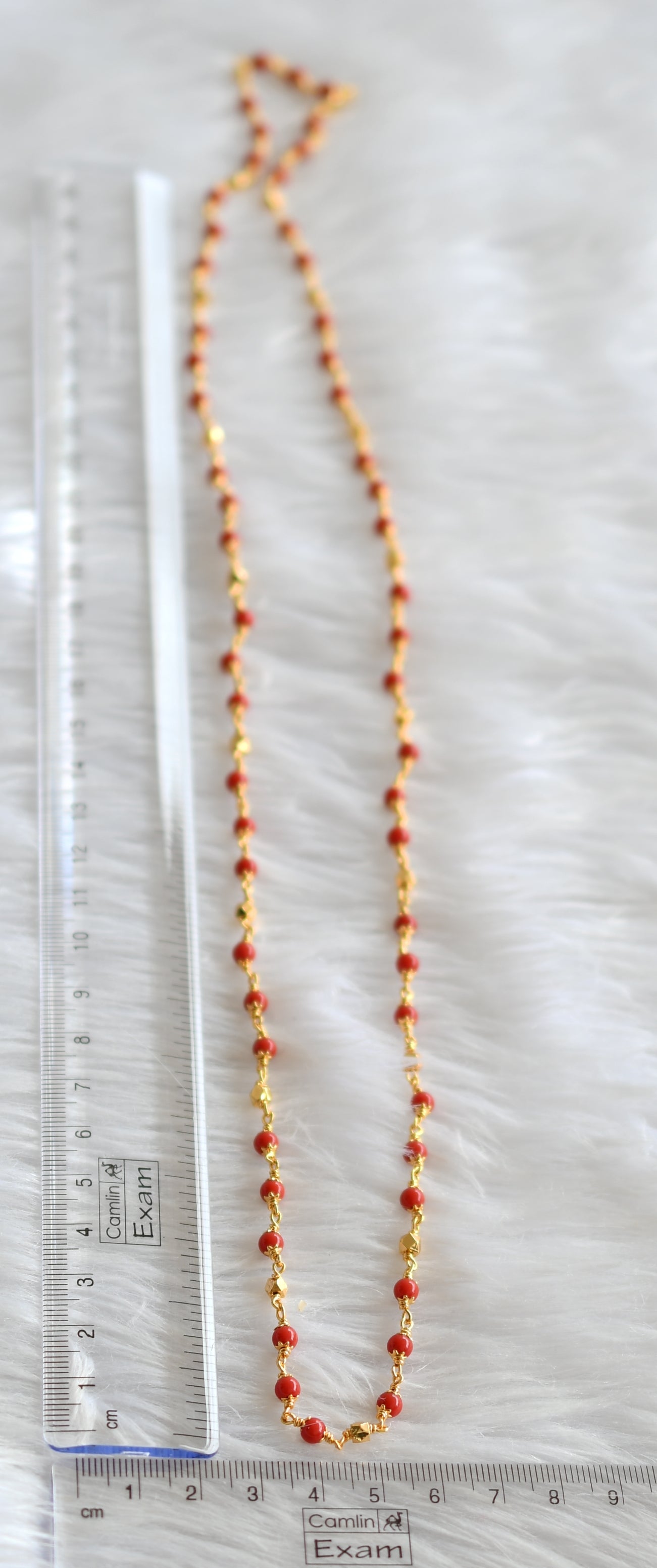 Gold tone coral beads chain dj-38576